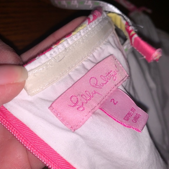 Lilly Pulitzer Hotty Pink Day Floral Beach Sundress Pockets Strapless 2 - Picture 4 of 14